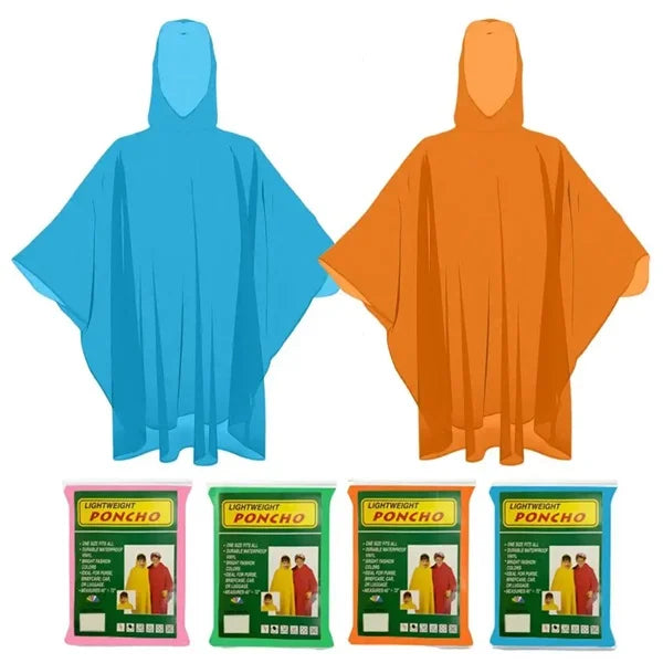 Poncho Rain Coat with Hood Raingear for Outdoor Activities and Travel Rainsuit Rain Protection Barsaati Water Resistant Reusable Rainwear for Men Women (Random colour)